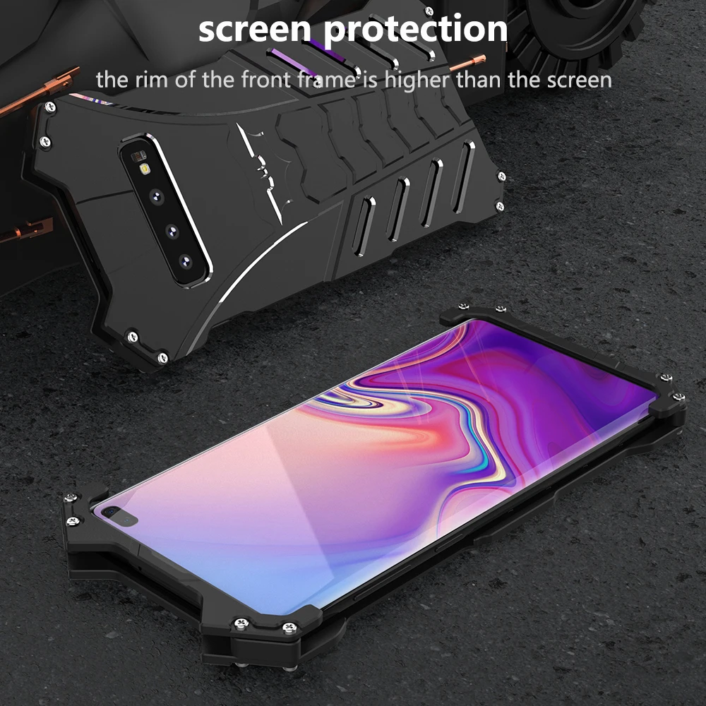 R-JUST класса люкс Алюминий металлический корпус для samsung Galaxy S10 плюс чехол-накладка