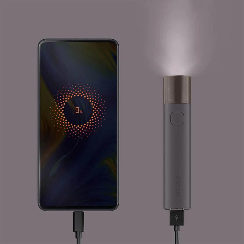 Оригинальный XiaoMi SOLOVE фонарик X3 USB Перезаряжаемый яркий EDC 3000 мАч Внешний