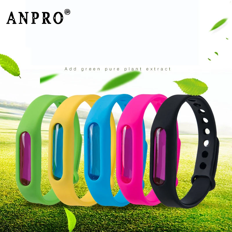Anpro 1 комплект браслет+ анти браслет от насекомых насекомые амбарные вредители контроль ошибок ремешок с репелентом от комаров для детей комаров