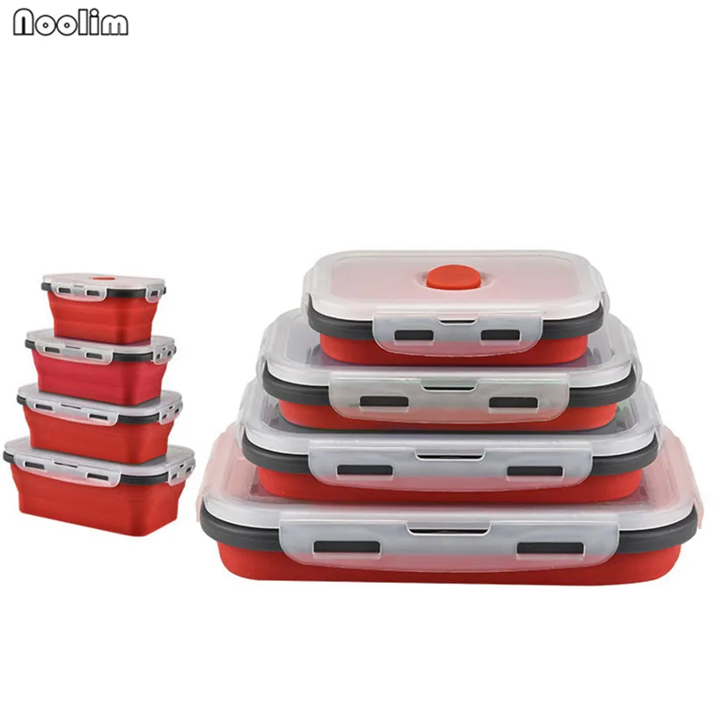 NOOLIM силиконовая складная коробка для бенто емкость еды посуда пищевой контейнер