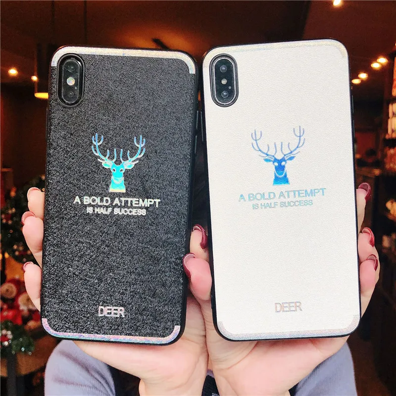 QIBOY градиент модные красочные Олень чехол для iPhone 7 8 6 S Plus X XS Max XR обложки случаях
