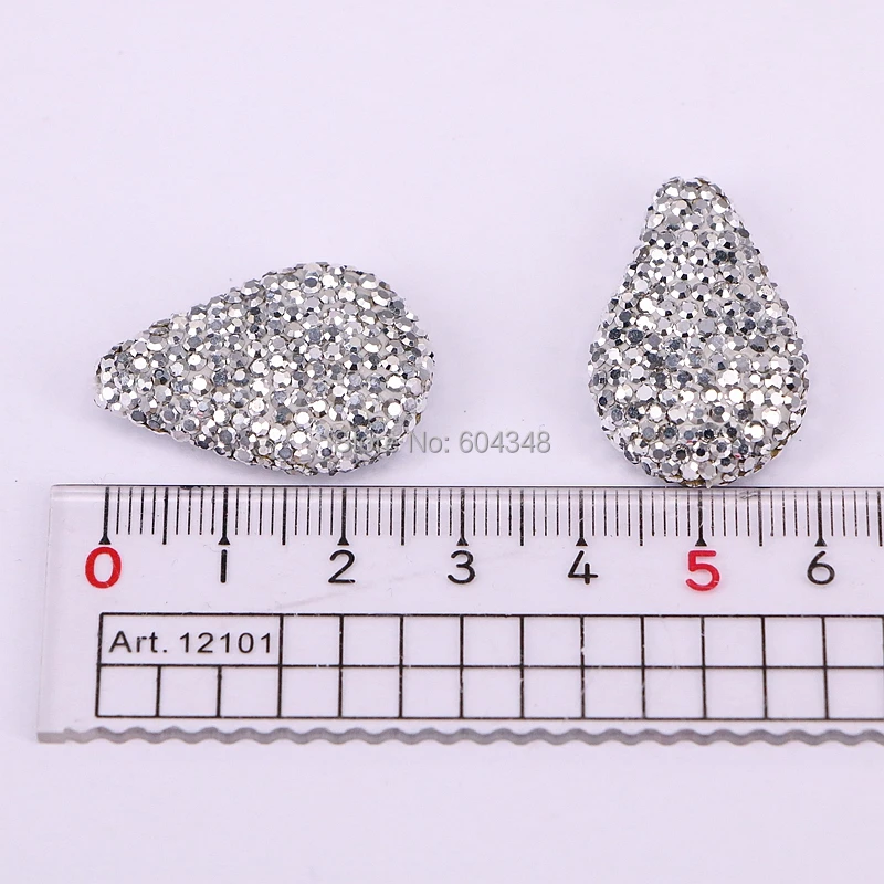 

10PCS ZYZ184-9870 Pave Full Silver Color Rhinestone Drop Connector Spacer Beads For DIY Making Bracelet Necklace Jewelry