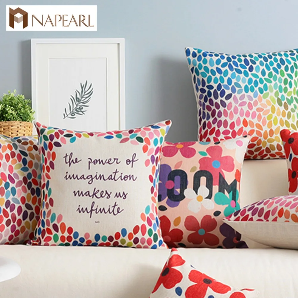 NAPEARL изготовленная в горошек Цветочная подушка чехол для гостиной дивана