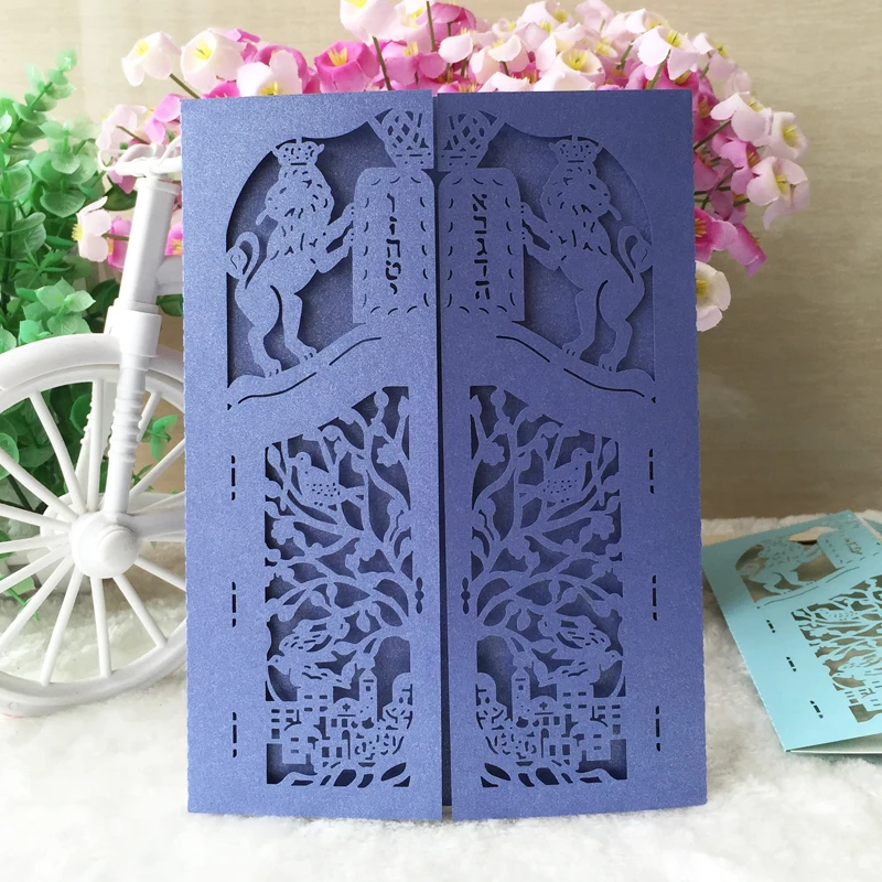 50 шт. бар мицва поздравительная карта партия пригласительная лазерная резка 15 13