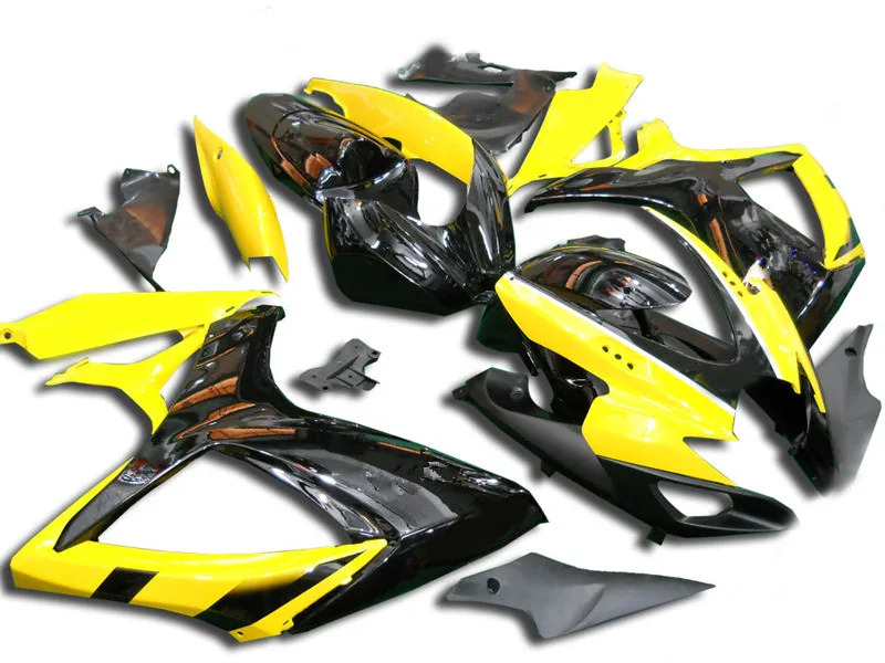 ABS желто черный обтекатель комплект для SUZUKI GSXR600 750 GSXR750 GSX R600 K8 08 09 2008 2009 литьевая