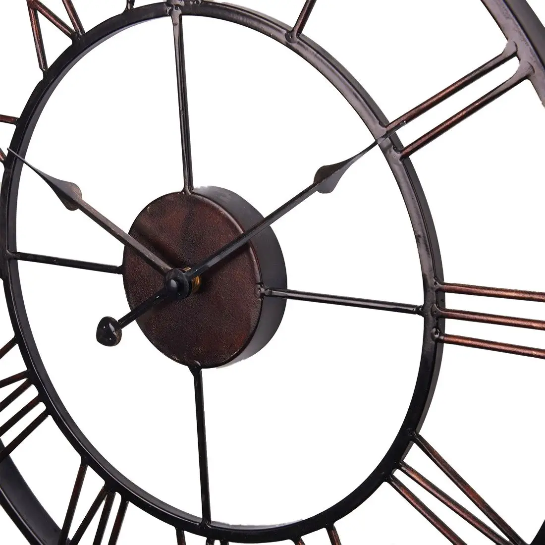 

Hot Sale Extra Large Vintage Style Statement Metal Wall Clock Country Style - Chocolate color