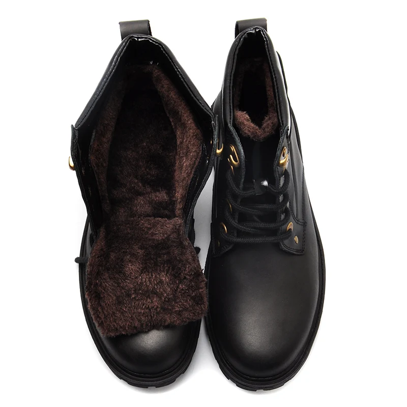 Мужские ботинки Reetene зимние из натуральной кожи большого размера 37-50 | Обувь