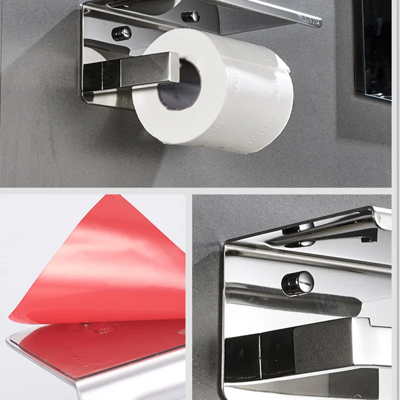 Wall Mounted Toilet Roll Storage Bathroom Self Adhesive Things For Home Holder Shower Paper Organizer Stand Household