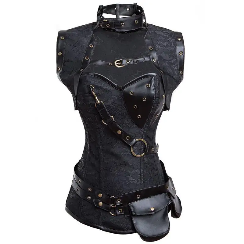 Brown Leather Pocket Belt Small Waist Pouch Bag Corsets And Bustiers Sexy Corset Cothic Clothing Steampunk Costume Accessories | Женская