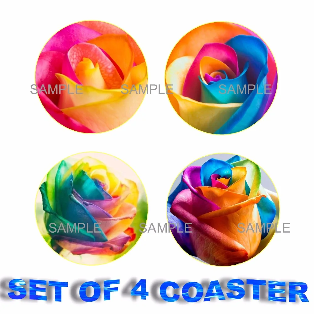 Набор из 4 чашек для дождя чашка с розами подставки деревянные МДФ современный