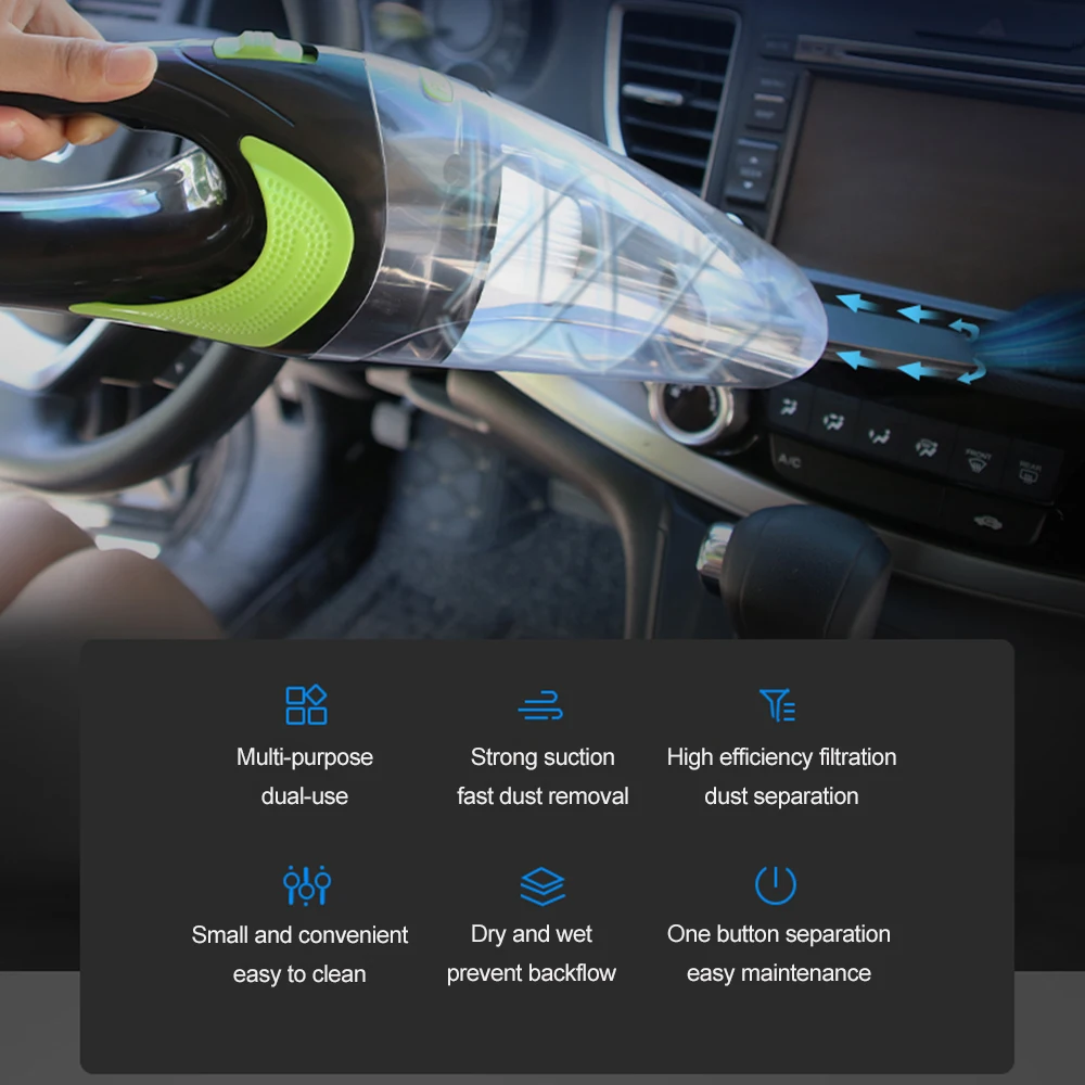 Новый беспроводной автомобильный пылесос 120 Вт 4000 ПА для влажной и сухой уборки