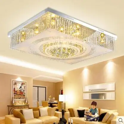 

LED ceiling lamps rectangular crystal lamp living room bedroom restaurant lobby atmosphere European modern simple lighting lamp