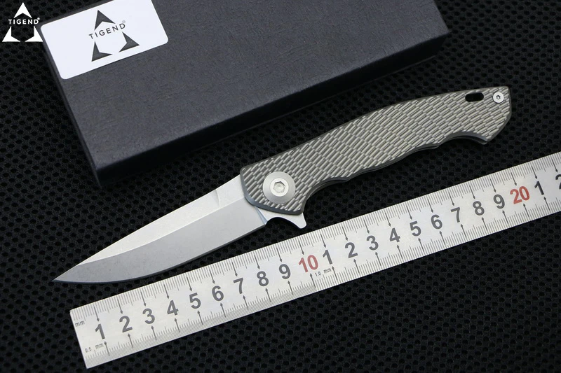 Складной нож Флиппер TIGEND ZT0452 лезвие D2 рукоятка из титанового сплава TC4 карманные