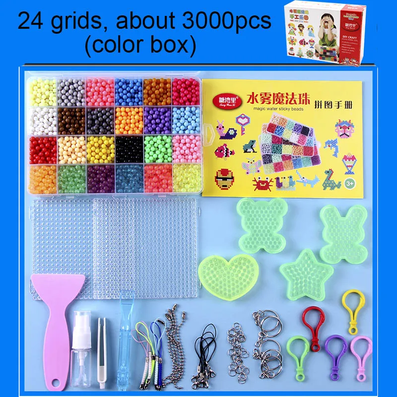 3000pcs (color box) Головоломка, многоцветная, сделай сам, спрей для воды, волшебные шарики, кольцо, заправка, игрушки для детей, развивающий набор, шарики для игры в мяч, бусины, Juguetes - Цвет: 3000pcs (color box)