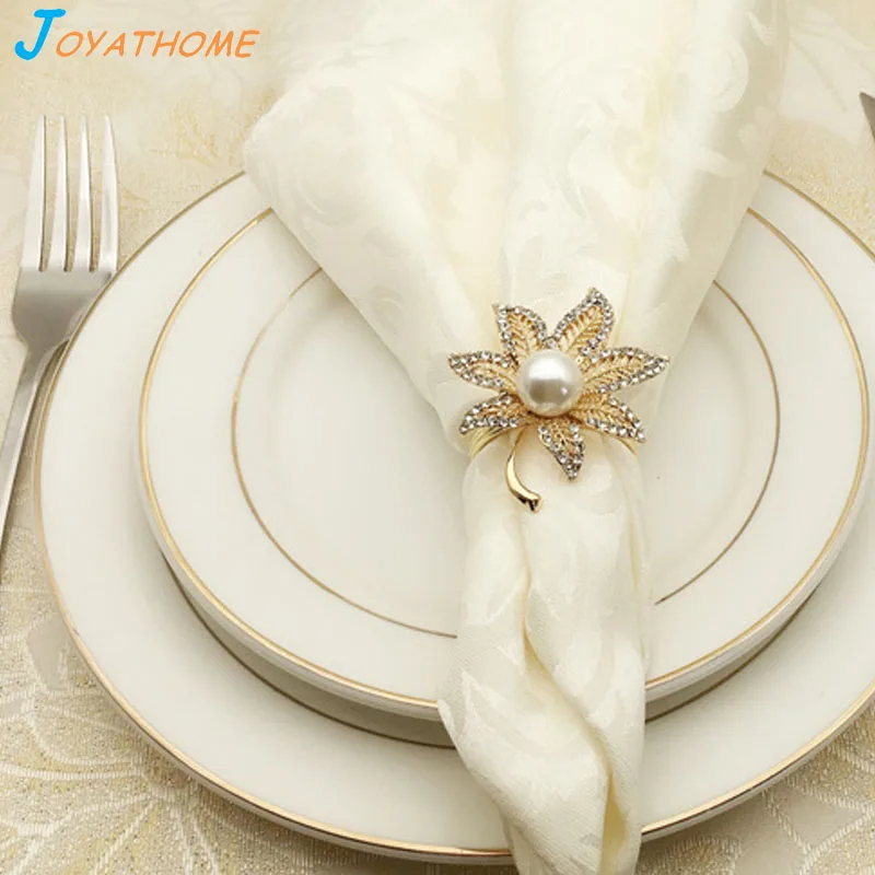 Joyathome кленовый лист Кольца для салфеток серебряные кольца со стразами Свадебные