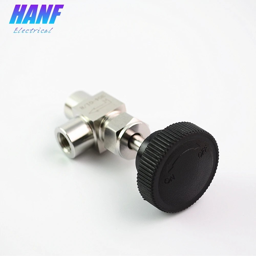 1 шт. BSP 1/8 &quotSS304 Женская резьба под прямым углом типа игольчатый клапан черная