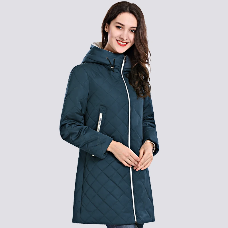 2019 весна осень Женская парка пальто тонкие женские куртки длинные плюс размер с