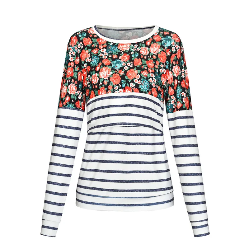 Stripe Pregnant Women's Maternity Breastfeeding Clothes Mother Tee Top Sleeveless Nursing Blouse Shirt T-shirt Top Summer Fashion - Цвет: Stripe
