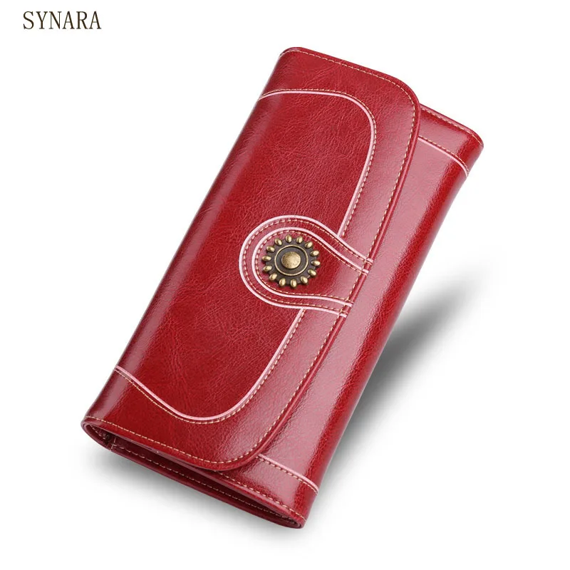 Женский кошелек SYNARA красный кожаный ремень роскошный дизайн женские кошельки