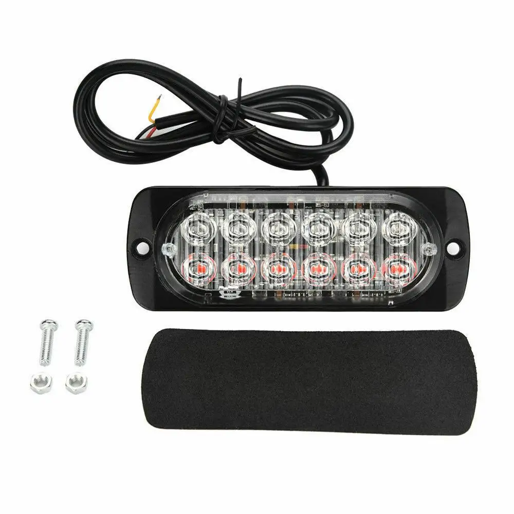 Fuleem 6 шт. белый красный 12LED Flash восстановления Строб аварийного автомобиля