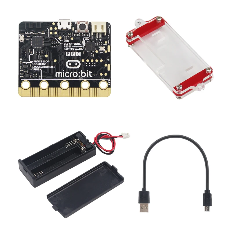 Новое поступление Micro: bit kit Board + акриловый чехол 7 # держатель батареи Micro USB кабель
