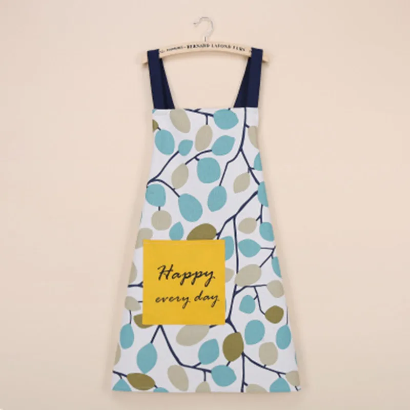 Simple Flower Leaf Pattern Cotton Apron Cooking Panting Aprons Restaurant Working Clothes Coffee Use Nail Salon | Дом и сад