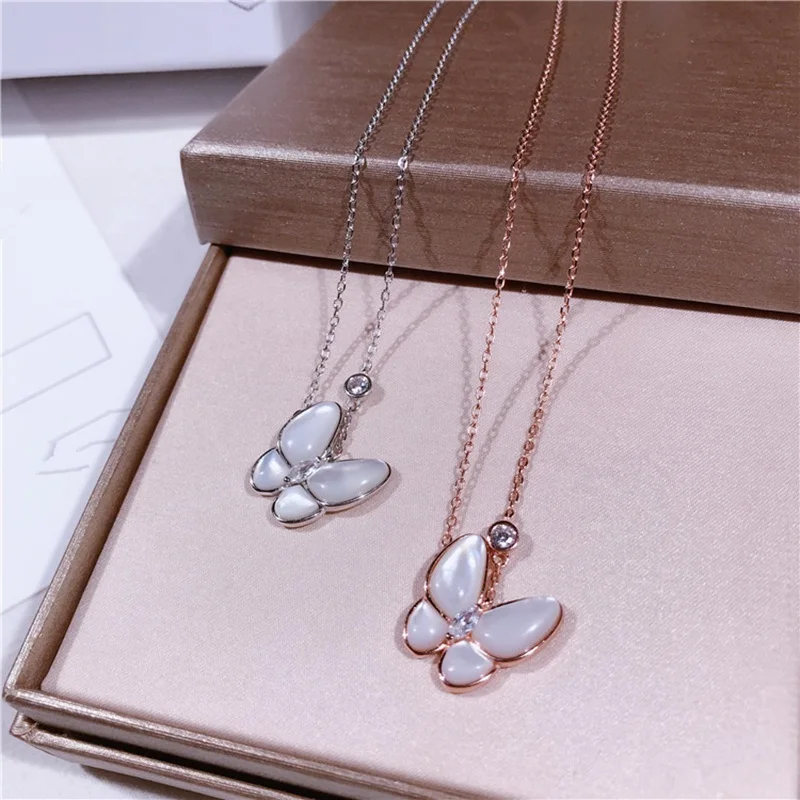 Ракушка глаз камень циркон воротник в виде бабочки ожерелье серьги-гвоздики 925