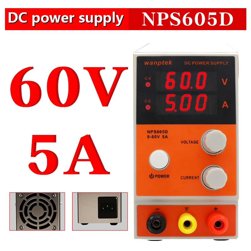 NPS605D(60V 5A) NPS 100V 3A Wanptek Регулируемый источник питания постоянного тока NPS1003D Регулируемый силовой модуль цифровой импульсный источник питания постоянного тока - Цвет: NPS605D(60V 5A)