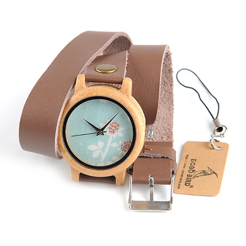 M23 BOBO BIRD Bamboo женские часы с длинным ремешком многослойные кожаные часы с заклепками для девочек брендовые винтажные часы женские часы под платье в подарочной коробке - Цвет: M23