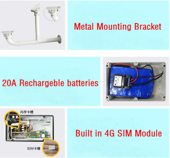 

YobangSecurity 1080P 2.0M Solar Battery Power Surveillance Camera P2P Wireless Wifi Outdoor Solar Power IP Camera Support 4G SIM