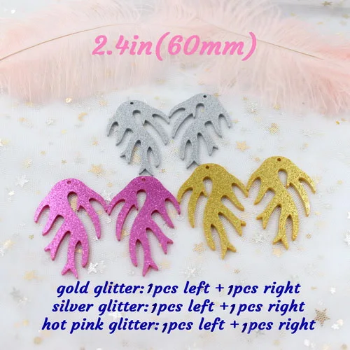 glitter set-6pcs 60 мм акриловые серьги листья свисающие серьги блеск/матовый/черный/зеркальный лист лазерный вырез 2,"-AC1534 - Цвет: glitter set-6pcs