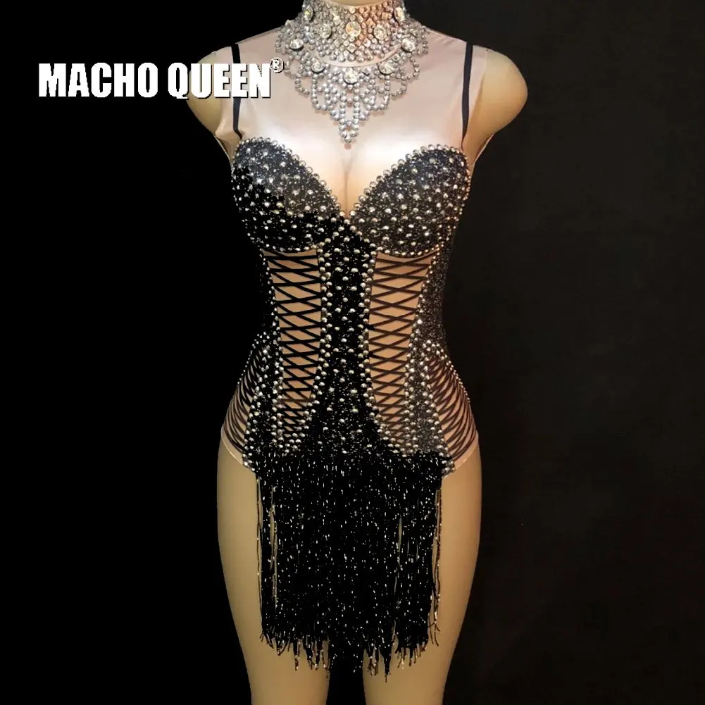 Сексуальное боди стразы с бахромой для сценического шоу|Бальные танцы| |