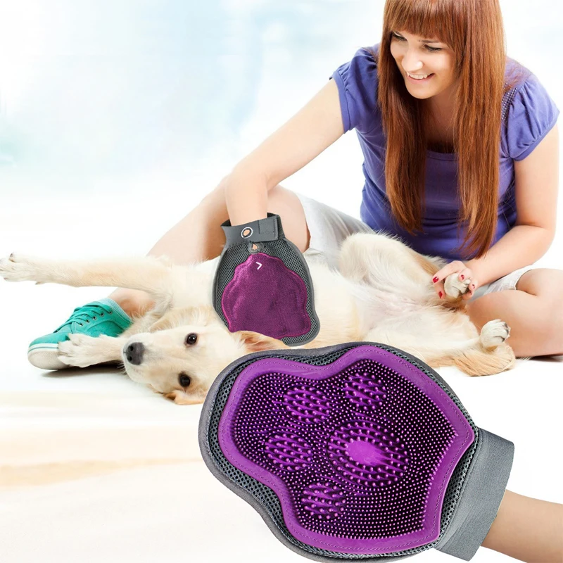 Силиконовые кошачьи перчатки гребень для волос Pet щетка мытья собаки эффективный