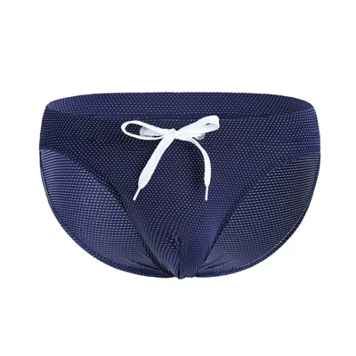dark blue Однотонная мужская одежда для плавания, сексуальный купальный костюм, водонепроницаемые плавки для купания, плавки для купания, пляжные шорты, бикини для геев, хит 111 - Цвет: dark blue