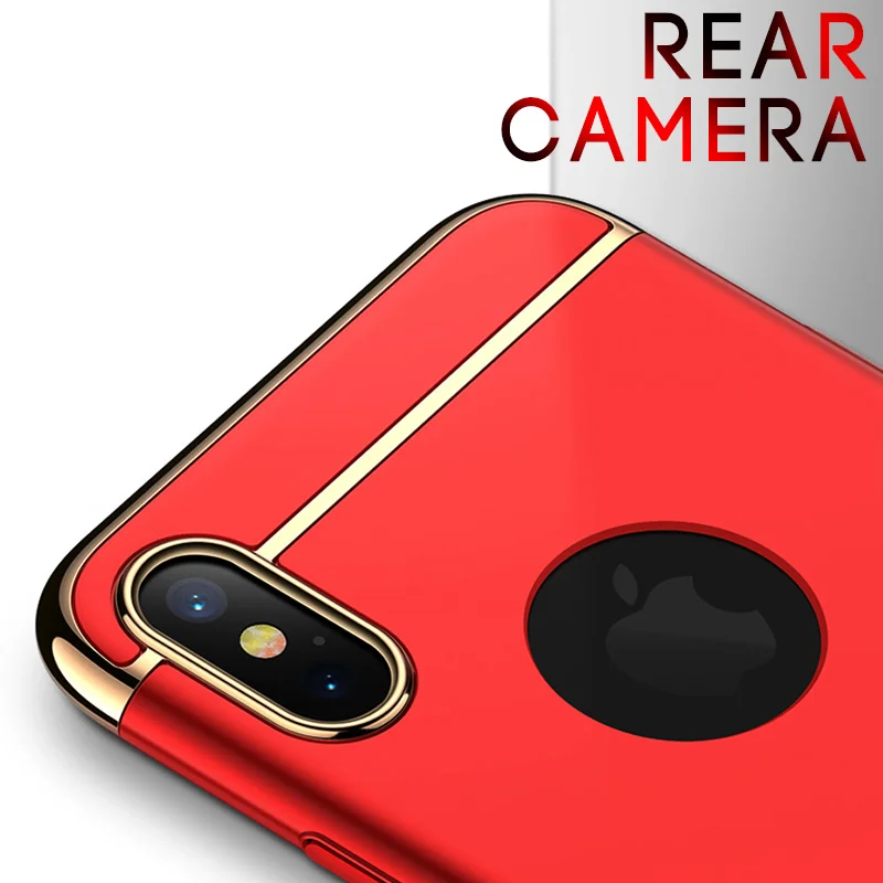 NFH Роскошные антидетонационных чехол для телефона айфон X 8 Plus металлик Coque крышка