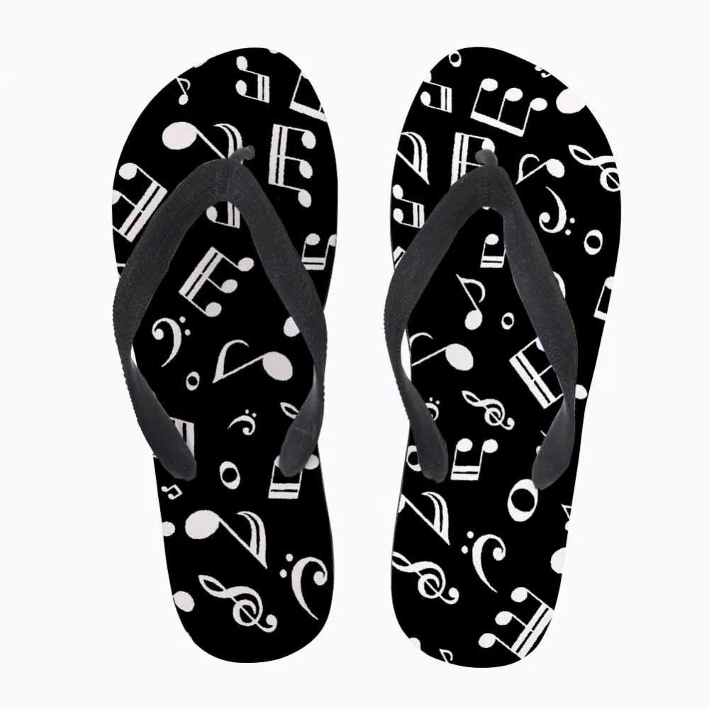 Индивидуальные летние мужские вьетнамки с объемным рисунком в виде музыкальных