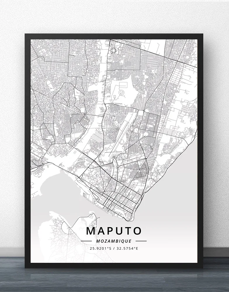 

Maputo Mozambique Map Poster