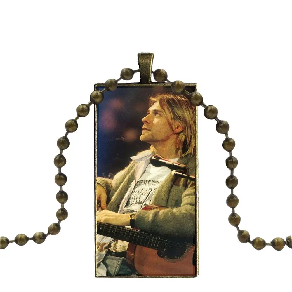 EJ glaze Nirvana Kurt Cobain Гранж рок ожерелье модная Длинная цепочка с прямоугольным