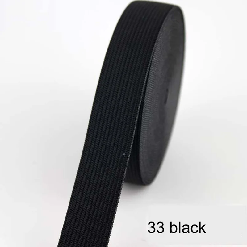 33 black 2 м/лот, 20 мм, цветные плоские эластичные ленты для шитья, аксессуары для свадебной одежды, эластичная лента для DIY, нижнее Белье для беременных - Цвет: 33 black