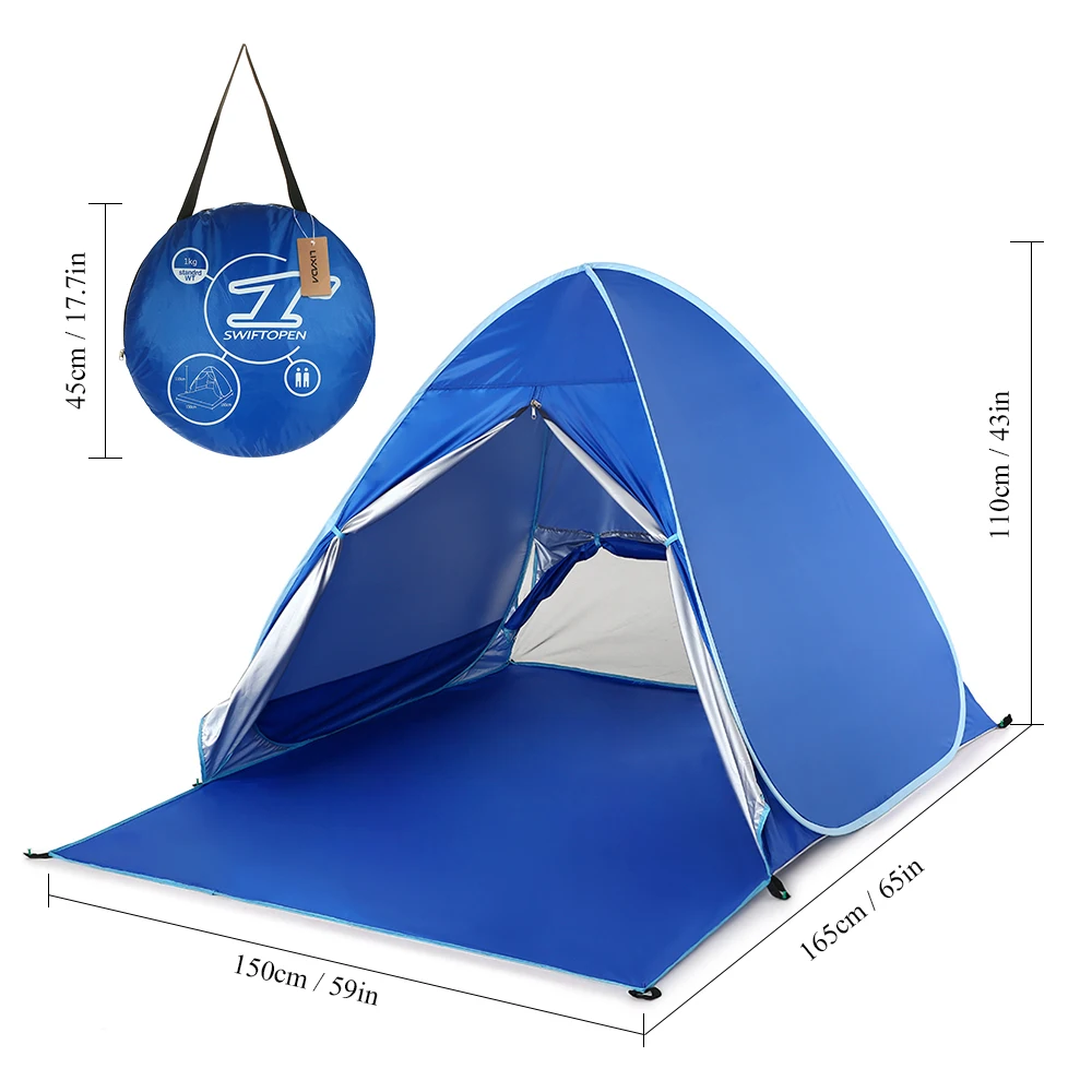style 1 royal blue Lixada легкий летний тент Автоматический Мгновенный Всплывающий кемпинговый тент с защитой от ультрафиолета Пляжный Тент Открытый Солнцезащитный домик - Цвет: style 1 royal blue