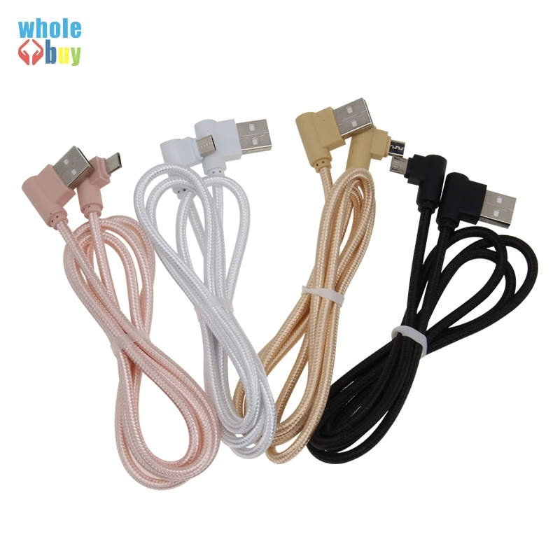 100 шт. однотонный двухсторонний нейлоновый Плетеный Micro Usb 5Pin 8pin Type C кабель для