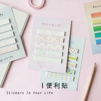 4 pcs basic pattern sticker foral sticky note rainbow color index sticker diary sticker stationery office school supplies fm910