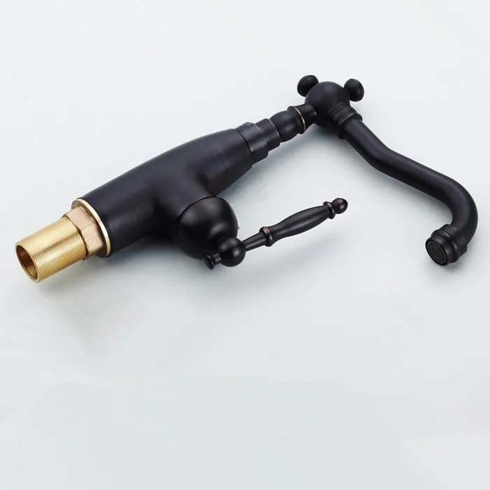 Смесители для раковины черный античный латунный Ретро смеситель в ванной