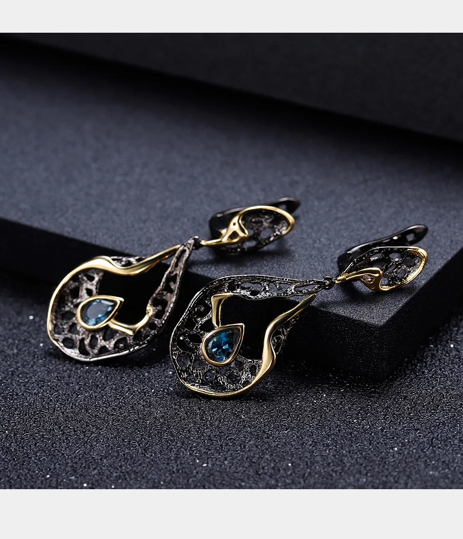 GEM'S BALLET 1.26Ct натуральный родолит Гранат 925 серебро ручной работы филиал Висячие серьги для женщин ювелирные украшения