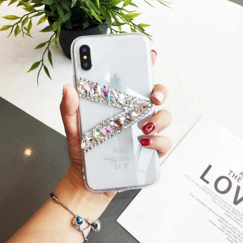 Simple Cute Glitter Diamond Phone Case For Google Pixel 3 2 XL Clear Back Cover Pixel3 Pixel2 |