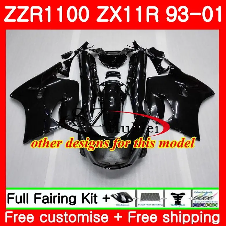 Корпус для KAWASAKI NINJA ZZR1100 ZX 11R ZX-11R ZX11 серебристо-черный 11SH3 ZX11R 93 94 95 96 97 98 99 00 01 1993 2001