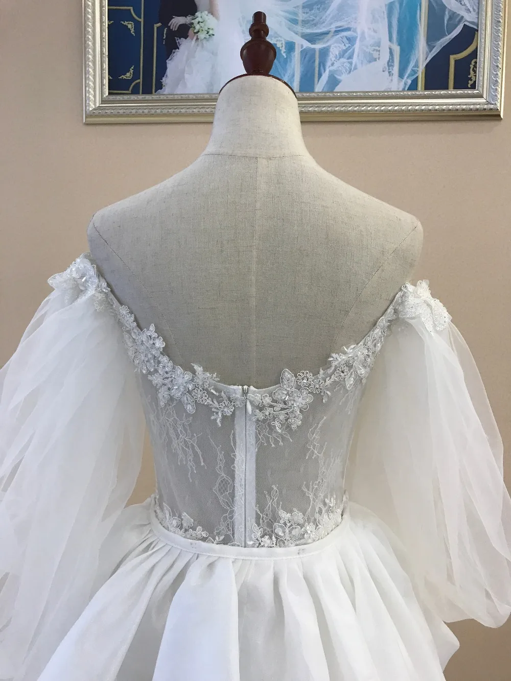 Новая мода съемная Элегантный Кристалл Бисер рукавами Свадебные платья