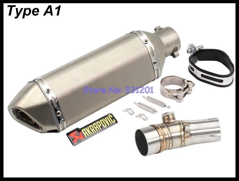 Мотоцикл выхлопная труба akrapovic глушитель выхлопных газов для ER6N адаптер для подключения труба среднего звена с Концевая выхлопная труба глушителя(2012 - Цвет: Type A1