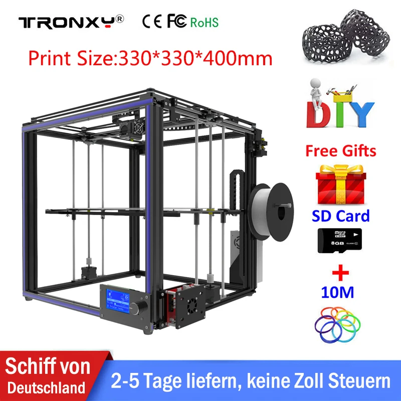 Tronxy X5S 3D принтеры Высокая точность большая площадь печати 330*330*400 мм Экструдер комплект DIY CoreXY Системы с