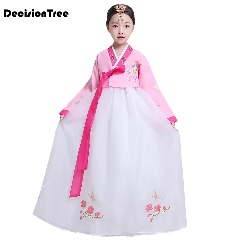 

2021 new korean hanbok traditional clothing classical ethnic dress for children year dance custom full sleeve girl dresses